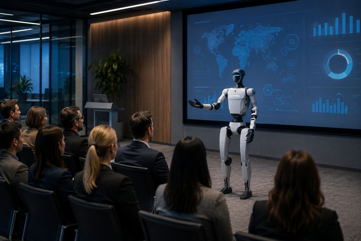 Humanoidný robot pri prezentácii